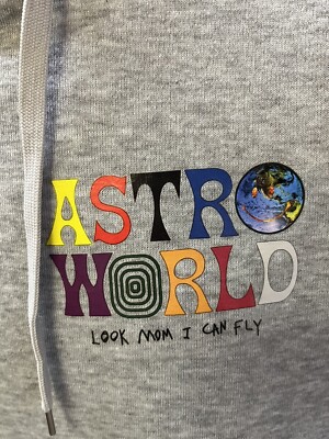 Travis Scott Astroworld Wish You Were Here Hoodie Gray Size