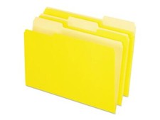 Pendaflex Colored File Folders 1/3 Cut Top Tab Legal Yellow Light Yellow 100/Box