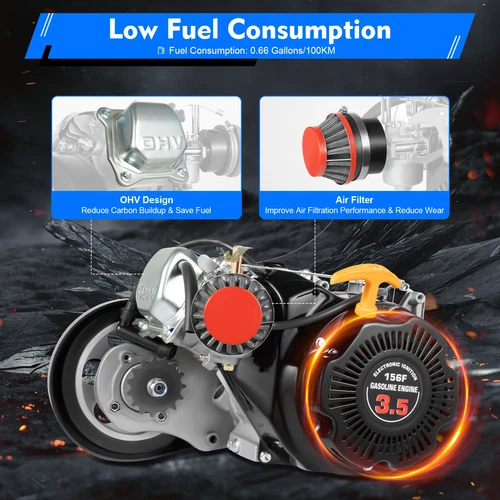 100cc 4 Stroke Bike Engine Kit Set Gas Motorized Motor Bicycle Modified Engine