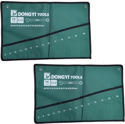 2 Pack Wrench Organizer Roll Up Pouch 14 Pocket Storage Slot Heavy Duty Canva...