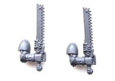 Warhammer 40K x2 Space Marine Classic Assault Squad Right Chainsword Arms