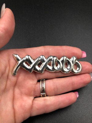 Vintage Mexico 925 Sterling Silver XXXOOO Design Puffy Large Pin