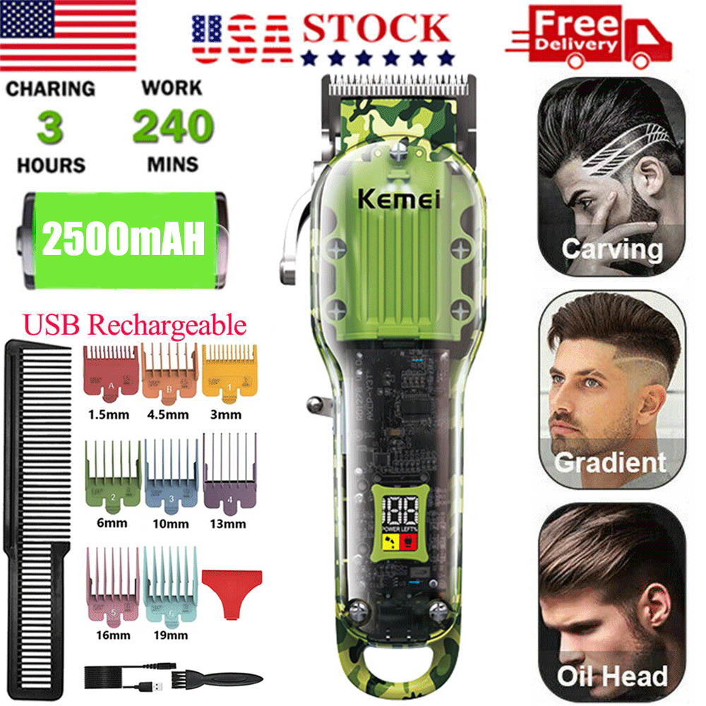 Kemei Hair Clipper Trimmer Kit Men's Pro Cutting Machine Barber Salon USA STOCK