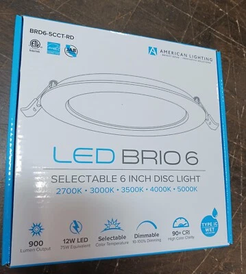 American Lighting Brio Select 6in BRD6-5CCT-RD