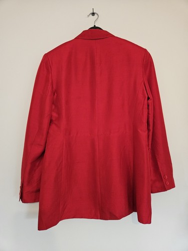 Art Of Silk. 100% Silk Blazer. Red. Size Medium. Vintage. New No Tags - 第 3/5 張圖片