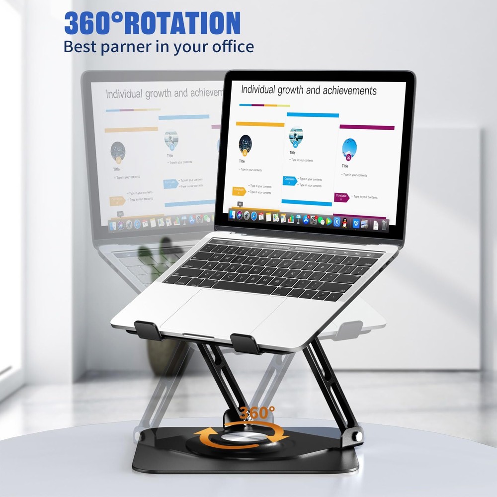 Adjustable 360° Rotating Laptop Stand for Desk with Ergonomic Design