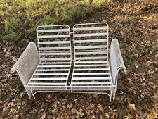 Rare RUSSELL WOODARD MID-CENTURY MODERN PATIO GLIDER Loveseat ~Cape Cod