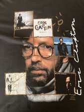 Eric Clapton Behind the Sun concert Shirt Size XL Program Buttons Rare Stub 1985