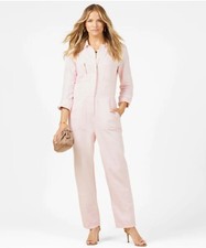 Outerknown Station Jumpsuit In sunset blush Pink ORGANIC COTTON LINEN L NWOT