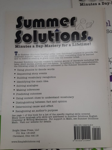 Summer Solutions Workbooks Level 4 Math Grammar Reading Prob Solving Set 5 READ) - Picture 6 of 12