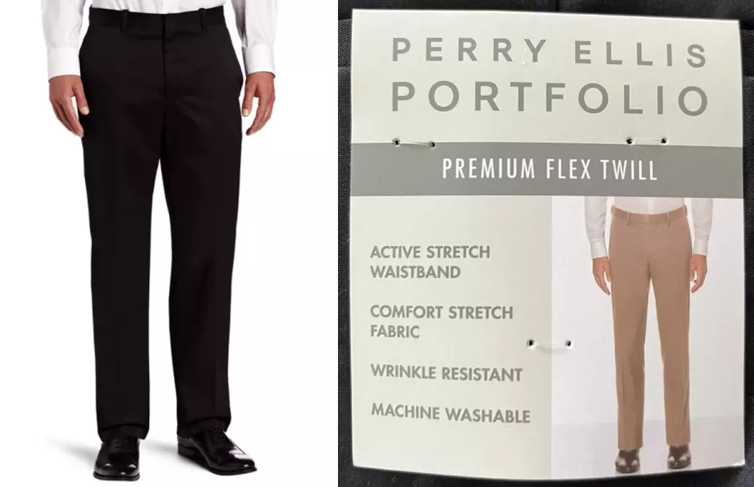 Perry Ellis Portfolio Premium Flex Twill Flat Black Pants Men  40u0026#034;x29u0026#034; 052223WT3 | eBay