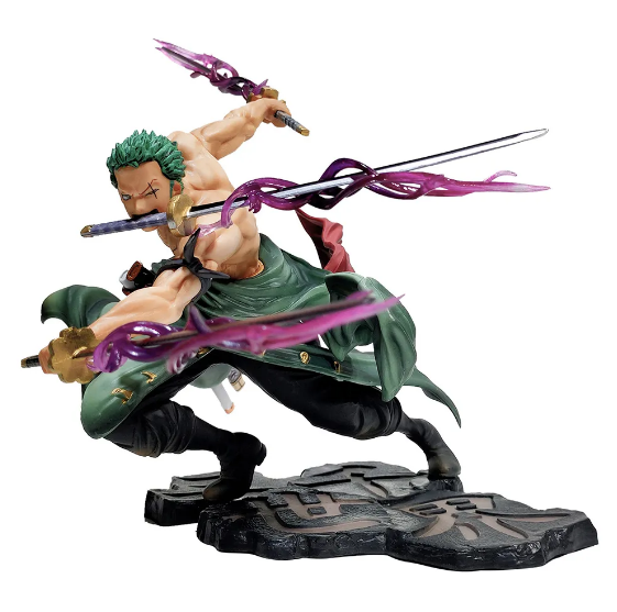 18CM One Piece Luffy Figure Roronoa Zoro Three Blade Manga Anime