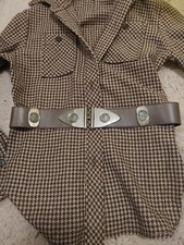 Stunning Vintage Escada Leather Roman Coins Belt