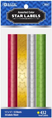 Assorted Color Foil Star Labels / Stickers (432 Stars) School ...