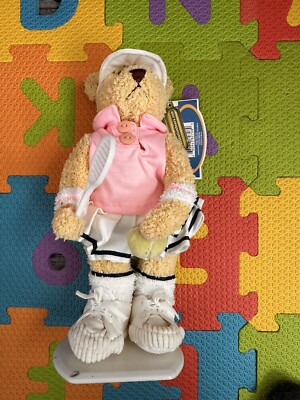 Bear Brass Button Pickford Sports Bears MISSY Tennis Pro Tags Pink Dress Stand