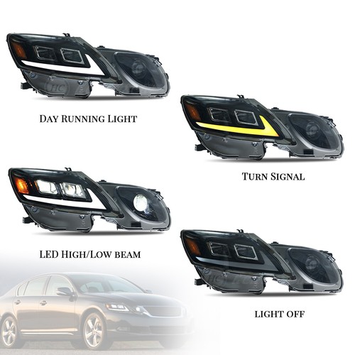 LED Headlights For GS 300/350/430/460/450h 3th Gen 2006-2011 Start UP Animation - Picture 3 of 15