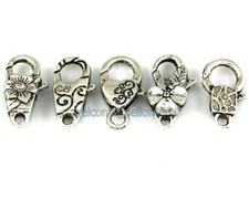 20pcs Antique Style Silver Tone Big Lobster Clasps Jewelry Findings Y36