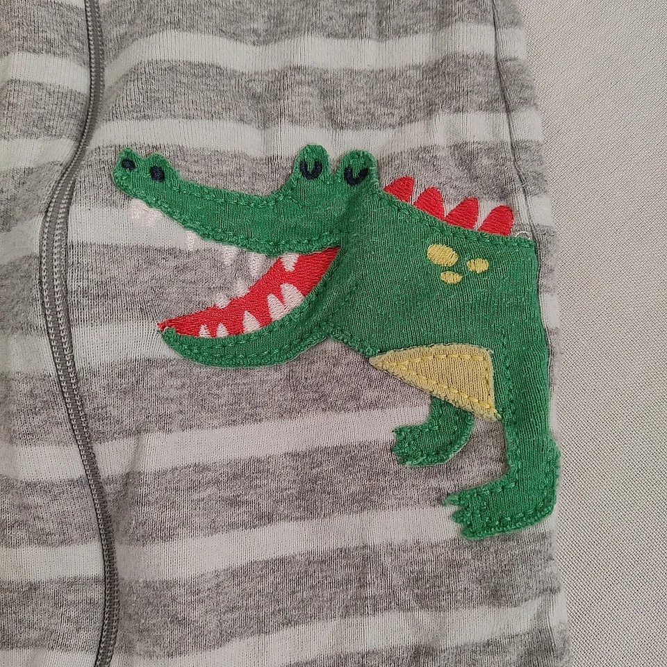 Acogedor niño cremallera 1 pieza pijama 18M rayas carters utensilios para dormir parche de cocodrilo Foto 2 de 4