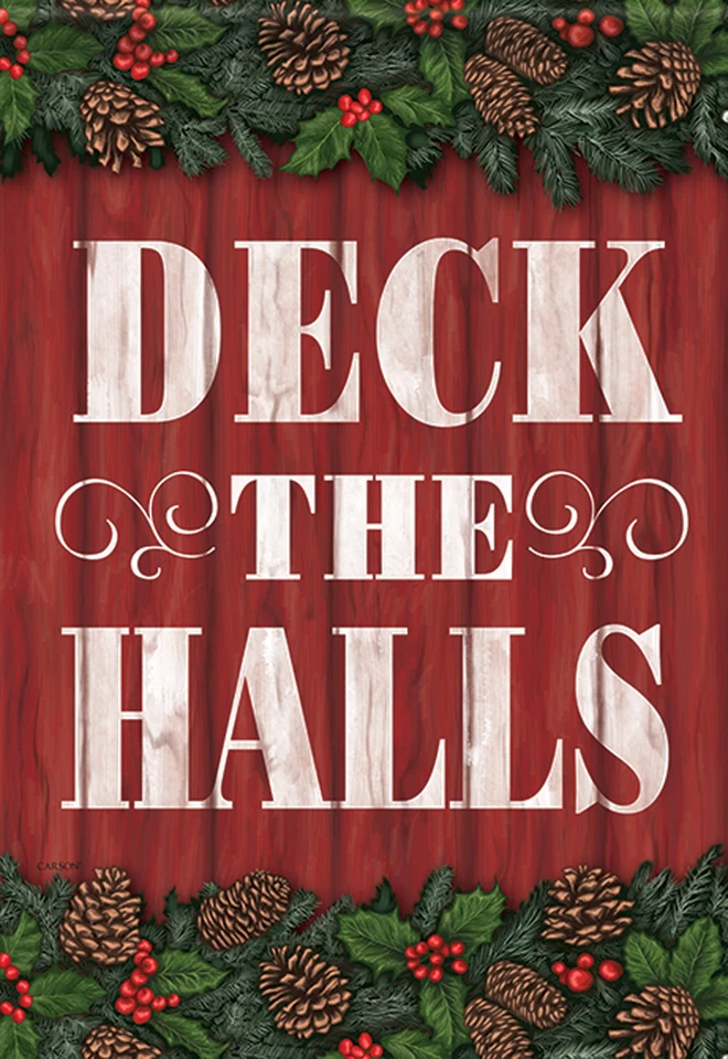 Guirnalda de Navidad Casa Bandera Piñas Bayas Doble Cara 28" x 40" Foto 2 de 3