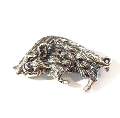 Sterling Silber Laufendes Wildschwein Schwein Schwein Tier Brosche Anstecknadel Jagd