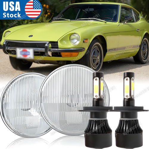 Pair 7inch Round LED Headlights Hi/Lo Beam For Datsun 280ZX/240Z/260Z/280Z - 第 1/13 張圖片