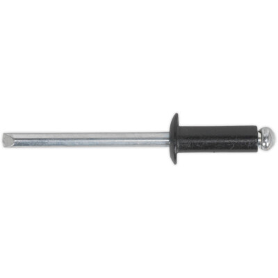 200er Pack - 3,2 mm x 10 mm Standard Flanschnieten - Schwarz Aluminium Druckstift