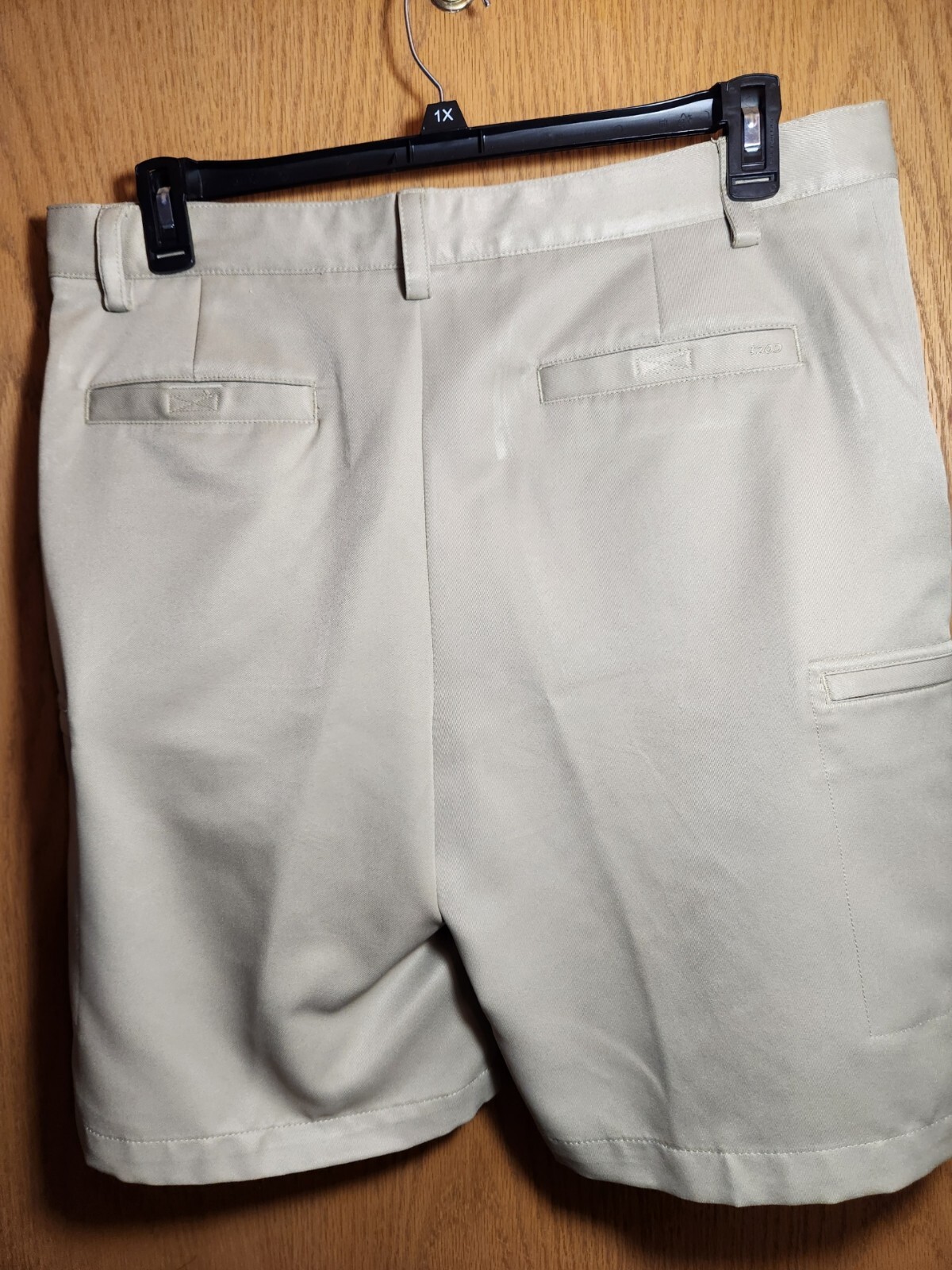 IZOD Perform X Solid Tan Flat Front Polyester SHO… - image 3