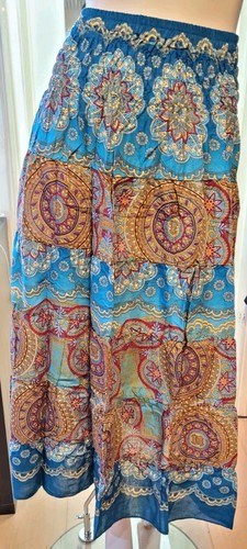 Multicolour Bohemian 2in1 Style Long Skirt &strapless Dress Size 8-12(017)