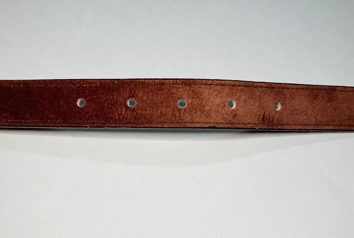 Vintage Jones New York Leather Suede Belt Navy Maroon Red 