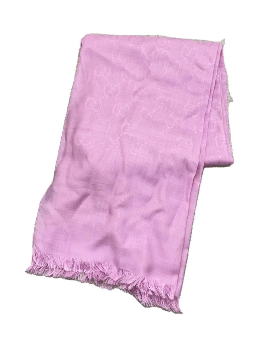 Echarpe femme GUCCI laine soie rose motif total occasion