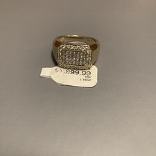 Mens 10K Yellow Gold Diamond Band