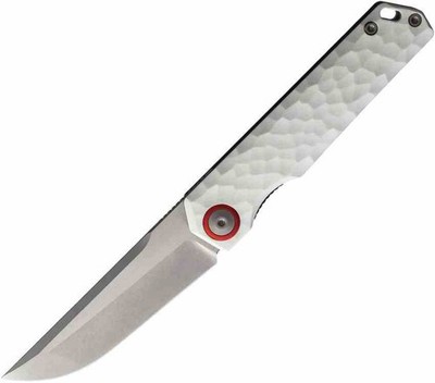 MAXMM482B Maxace Baby Racoon V Satin 10Cr15CoMoV Steel Blade White G10 Handle Li