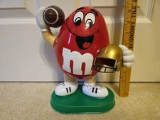 Vintage M&M's Football Player with Gold Helmet Candy Dispenser (NEVER USED)
