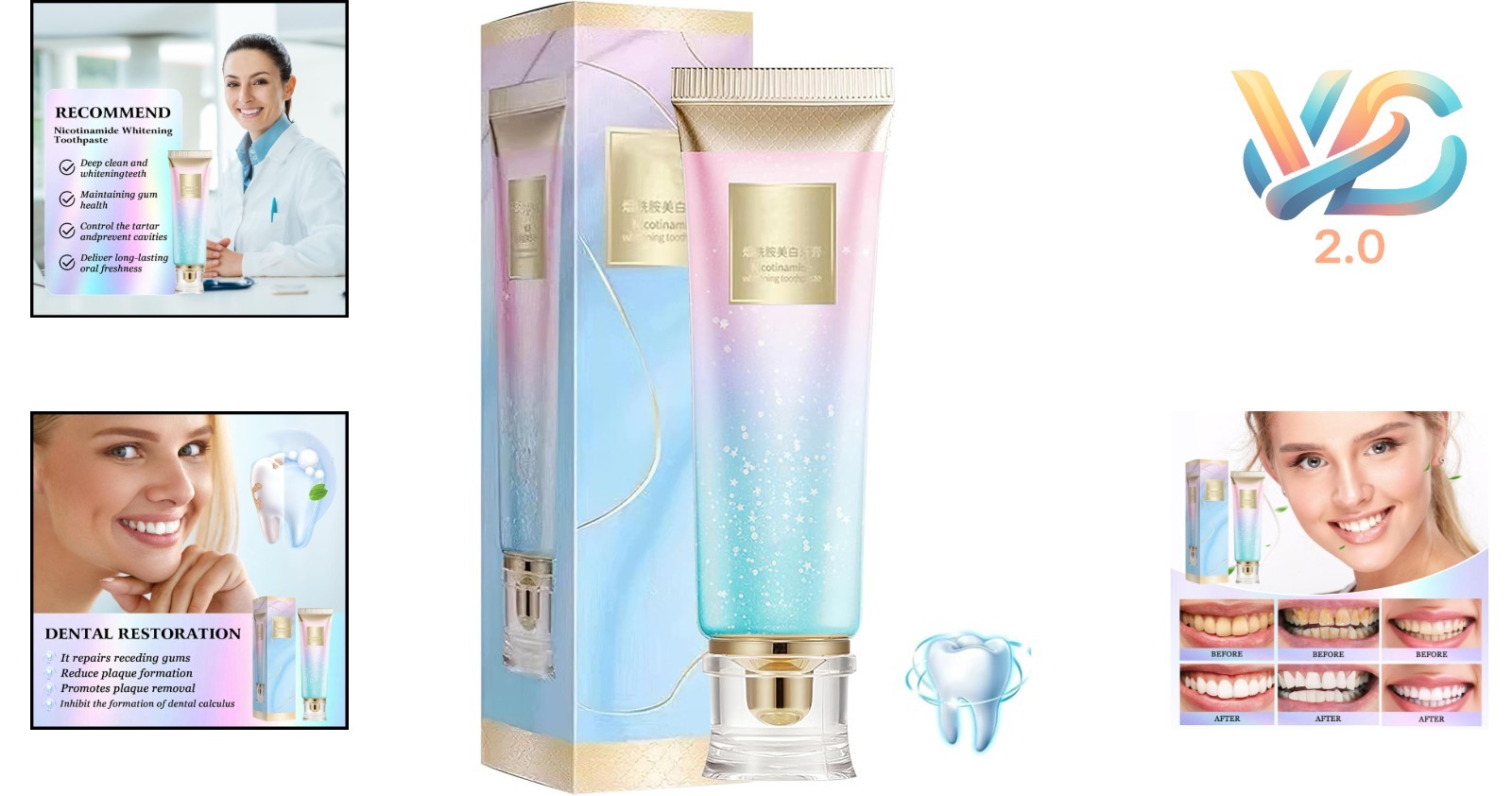 Minty Fresh Niacinamide Toothpaste - Ideal for Daily Use and Stain Prevention