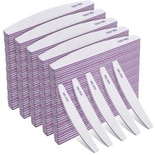 150 Pcs 100/180 Grit Nail Files Bulk, Professional Gray