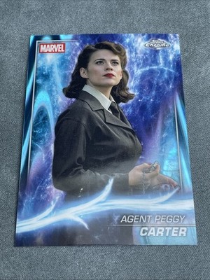 Topps Chrome Marvel 2025 Agent Peggy Carter #24 Base Card Blue Wave