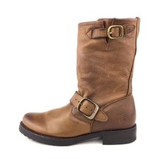 Frye Veronica Short Moto Boots Womens Size 5.5 B Caramel Brown Leather Pull on