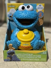 SESAME STREET Cookie Monster Counting Jar with 10 Play Cookies -New In Box