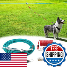 Tyalez 120FT Dog Run for Yard Heavy Duty with 10FT Tie Out Cable, Outdoor Leash