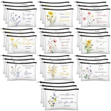 Jetec 30 Pcs Christian Gift for Women Bulk Religious Cosmetic Bags Christmas Ins