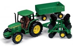 ERTL, JOHN DEERE 6410 with Harrow and Trailer, 1/32, ERT15489 - Picture 1 of 1