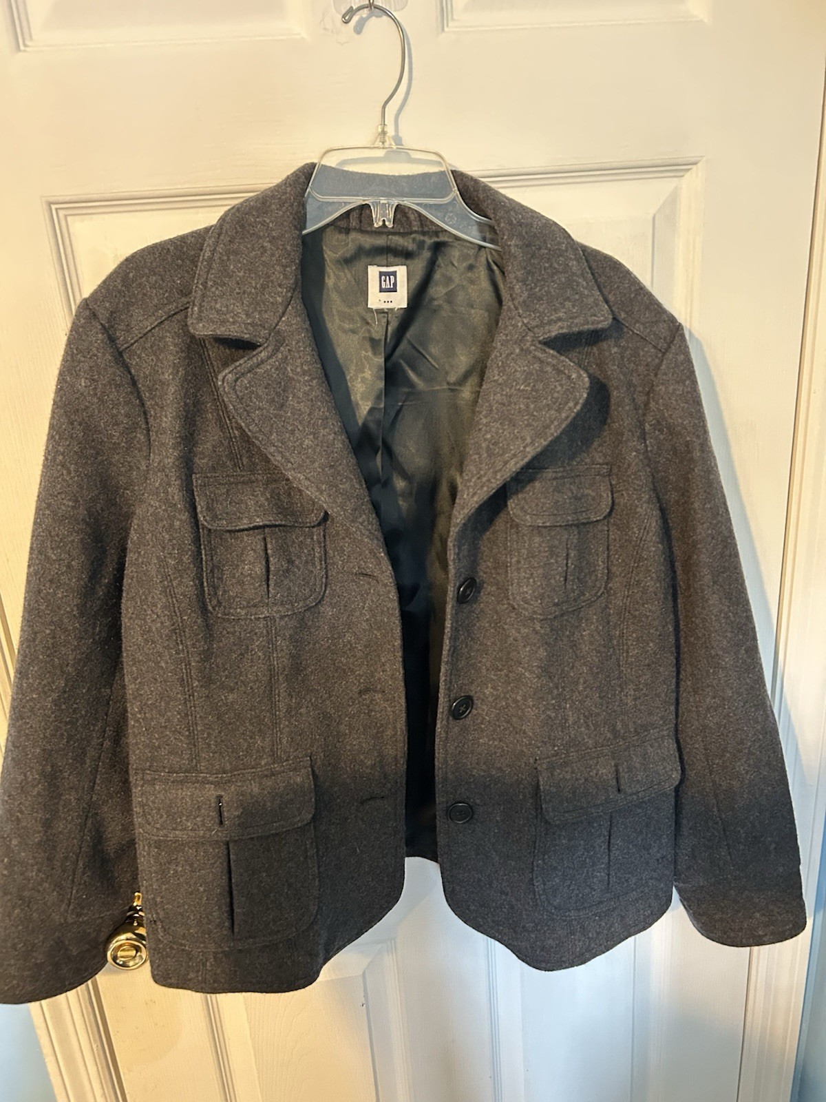Gap Women's Wool Jacket Gray Lined Button Front P… - image 1