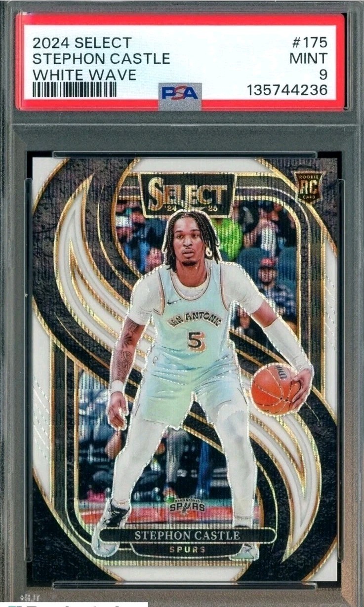 2024-25 Panini Select White Wave Prizm #175 Stephon Castle Rookie #/99 PSA 9🔥