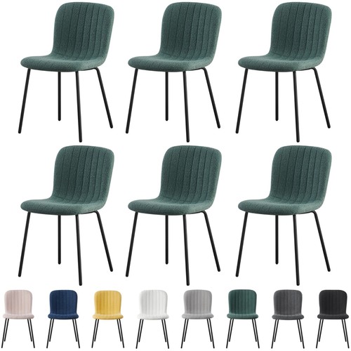 2/4/6Pcs Soft Fabric Dining Chairs with Upholstered Seat and Metal Legs-Bella - 第 29/98 張圖片
