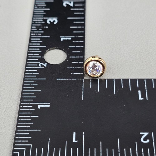 David Yurman 14K Yellow Gold Bezel Set Swarovski Crystal Designer Stud Earrings - 第 3/6 張圖片