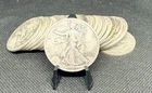 Full Roll (20) 90% Silver Walking Liberty Half Dollars (Circulated Condition)