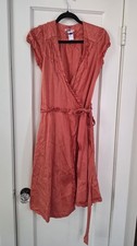 Calypso St. Barth 100% Silk Coral Wrap Dress ...