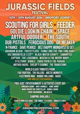 Jurrasic Fields Music Festival 2026 A3 A4 Print Poster Album Unframed Gig