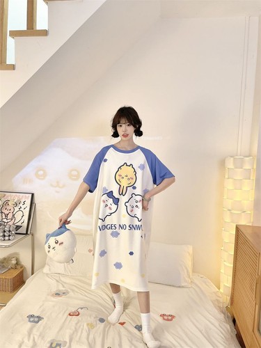 Cute Women Girls Nightgown Short Sleeve Night Shirts Nice Pajama Dress Sleepwear - Picture 3 of 6