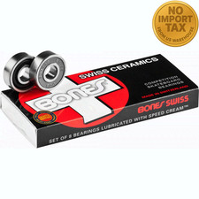 BONES SWISS CERAMIC Skateboard Bearings 8-Pack 8mm Precision Competition